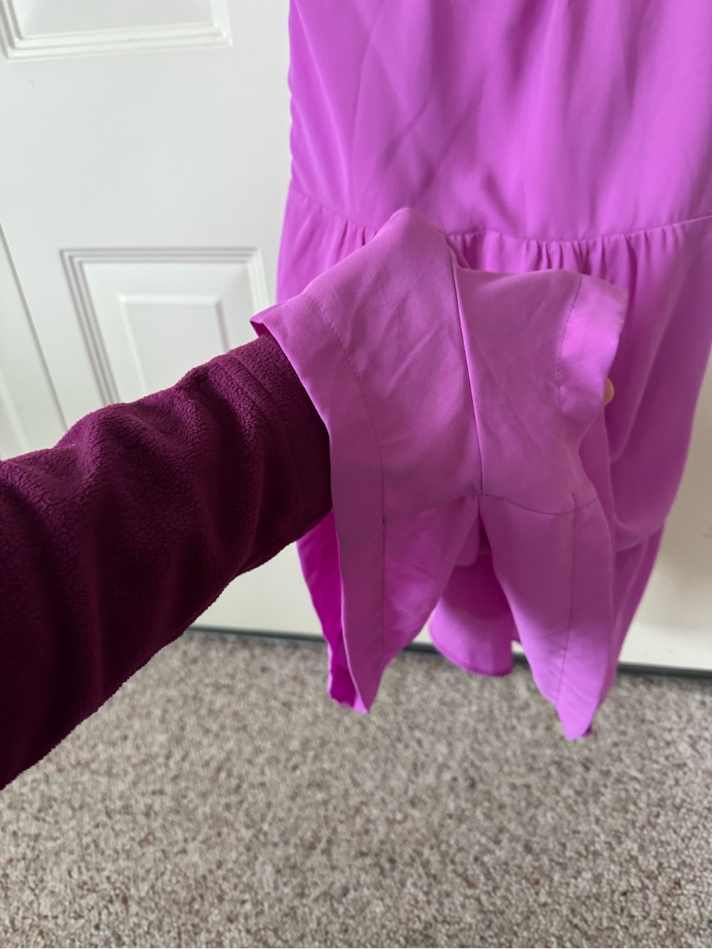 Express Fuchsia Strapless Romper with Ruffle Front - Picture 4 of 4